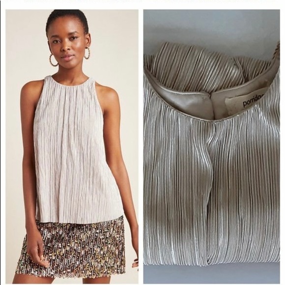 Anthropologie Tops - Porridge by Anthropologie Gold Shimmer Tank